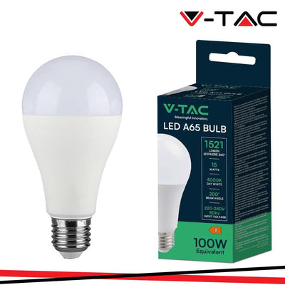 LED LAMPADINA 15W A65 E27 TERMO PLASTICA 4000K