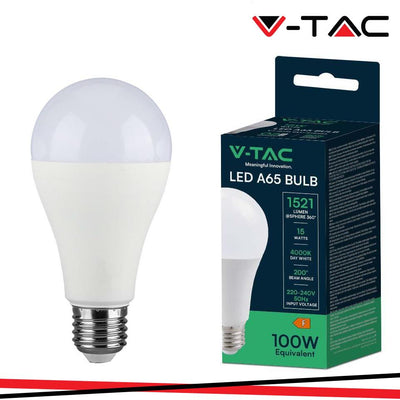 LED LAMPADINA 15W A65 E27 TERMO PLASTICA 4000K
