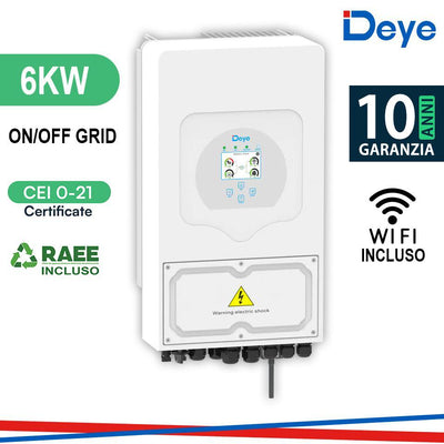 INVERTER 6KW TRIFASE IBRIDO ON/OFF IP65 CEI-021 5Y GARANZIA