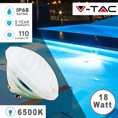 LAMPADA LED DA PISCINA IN VETRO 18W 6500K