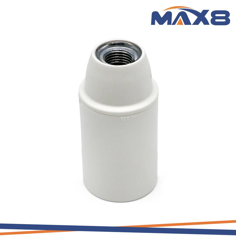 PORTALAMPADA E14 3PZ LISCIO   MORS.A VITE NIPPLES M BIANCO