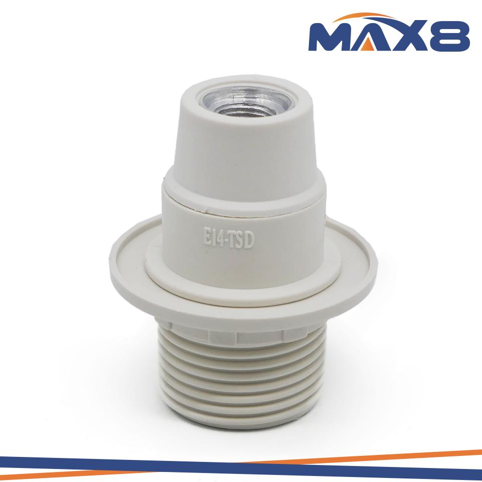 PORTALAMPADA E14 3PZ FILETTATOMORS.A VITE NIPPLES MET BIANCO