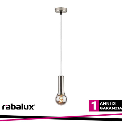 ZURIEL, INDOOR SATIN CHROME METAL PENDANT LAMP, E27 1XMAX40W