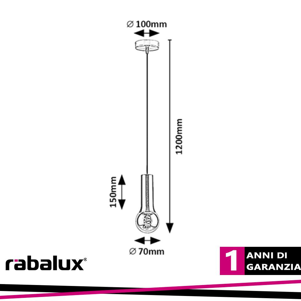ZURIEL, INDOOR SATIN CHROME METAL PENDANT LAMP, E27 1XMAX40W