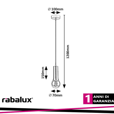 ZURIEL, INDOOR SATIN CHROME METAL PENDANT LAMP, E27 1XMAX40W