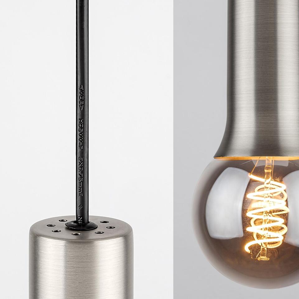 ZURIEL, INDOOR SATIN CHROME METAL PENDANT LAMP, E27 1XMAX40W