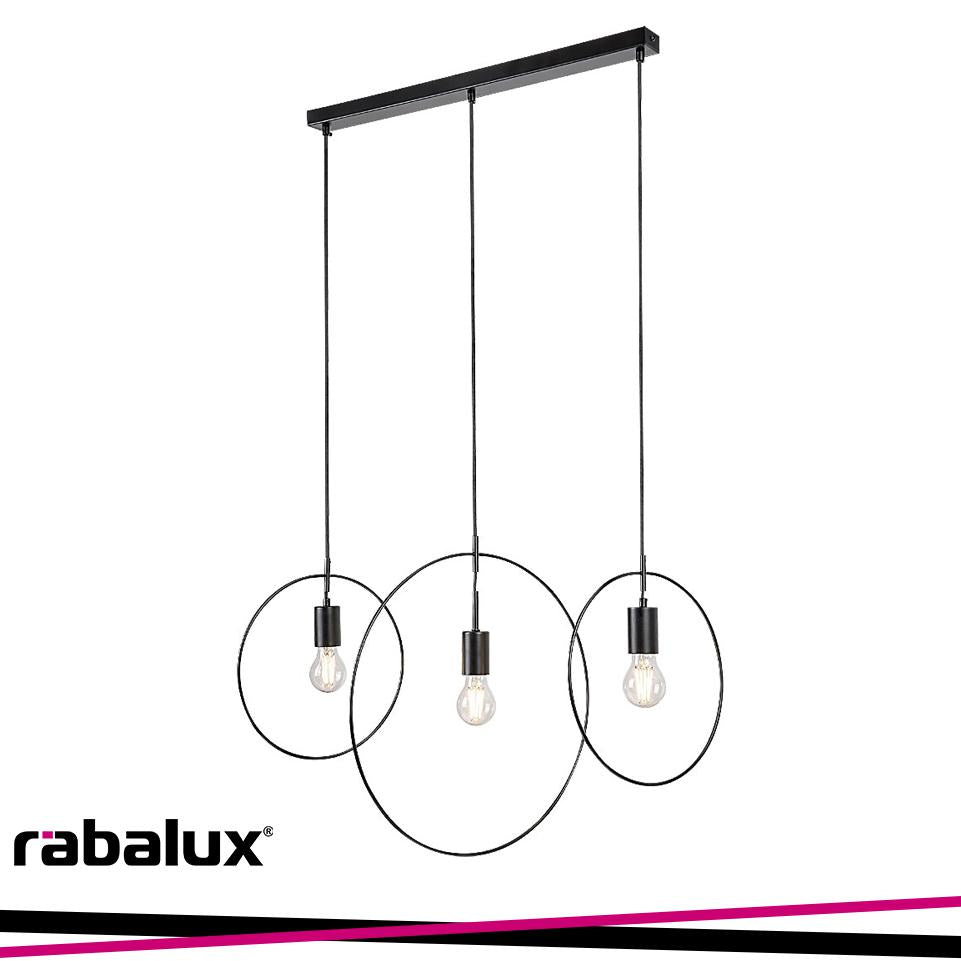 DILARA, INDOOR MATTE BLACK METAL PENDANT LAMP, E27 3XMAX40W,