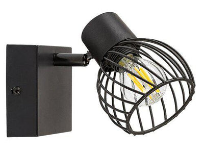 ABERAMA, INDOOR WALL LAMP, BLACK PLASTIC LAMP, E14 1XMAX10W,