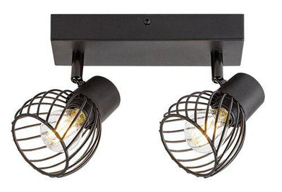 ABERAMA, INDOOR CEILING LAMP, BLACK PLASTIC LAMP, E14 2XMAX1