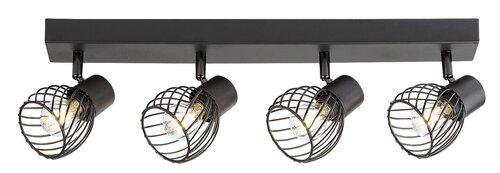 ABERAMA, INDOOR CEILING LAMP, BLACK PLASTIC LAMP, E14 4XMAX1