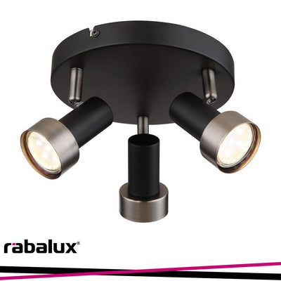 KONRAD, INDOOR CEILING LAMP, MATTE BLACK METAL LAMP WITH SIL