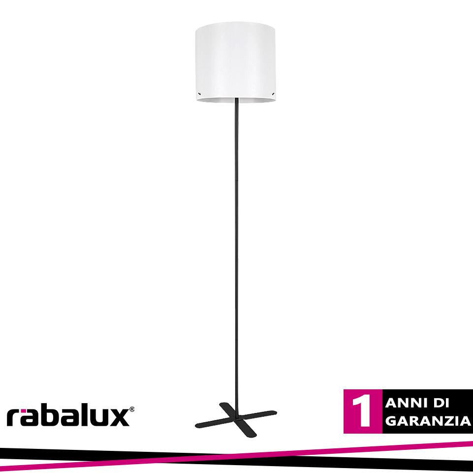 IZANDER, INDOOR FLOOR LAMP, BLACK METAL LAMP WITH WHITE PLAS