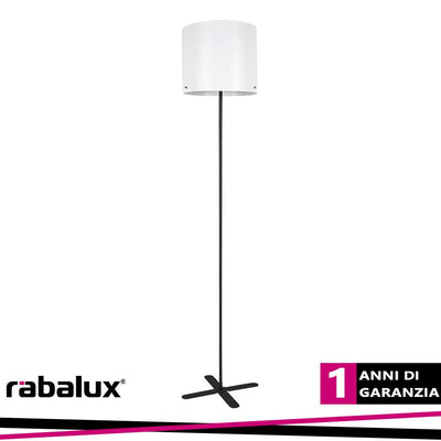 IZANDER, INDOOR FLOOR LAMP, BLACK METAL LAMP WITH WHITE PLAS