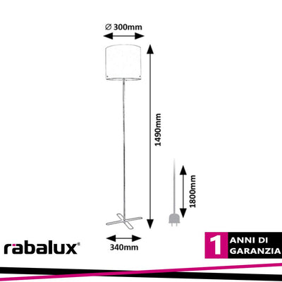 IZANDER, INDOOR FLOOR LAMP, BLACK METAL LAMP WITH WHITE PLAS