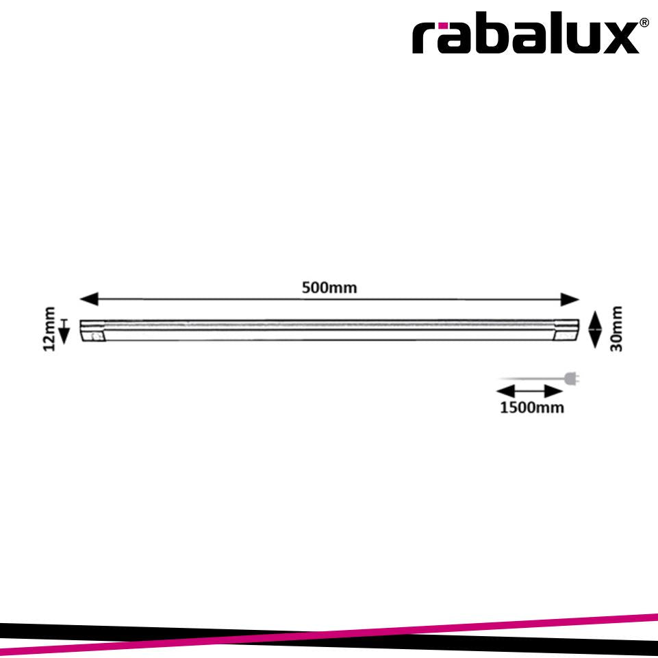 HANSON, INDOOR CABINET LIGHT 8W BLACK 3000K 50CM