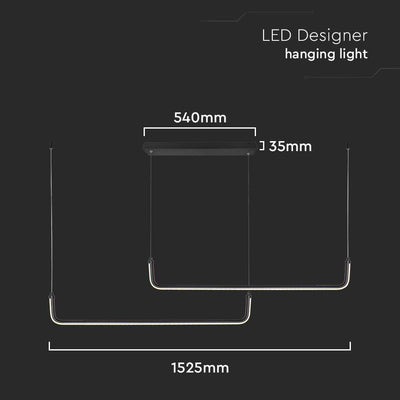 24W LED LAMPADARIO DI DESIGN A SOSPENSINE NERO 4000K