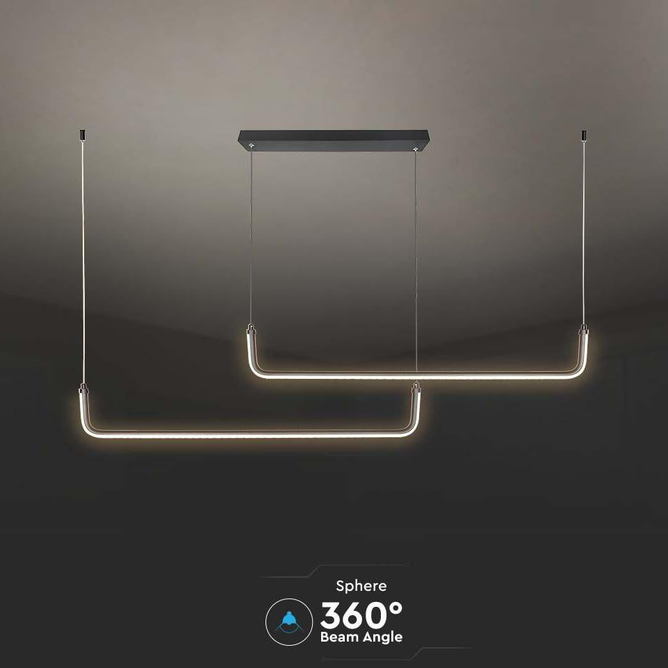 24W LED LAMPADARIO DI DESIGN A SOSPENSINE NERO 4000K