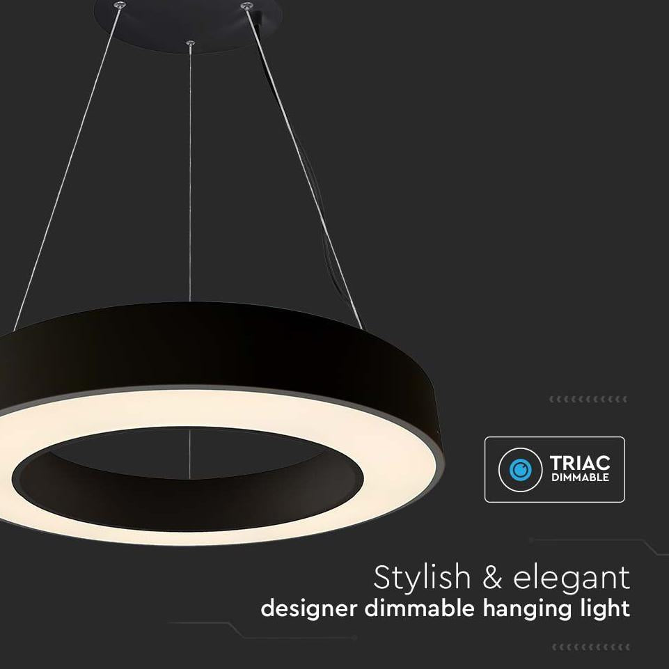 50W LED LAMPADARIO DI DESIGN A SOSPENSINE TRIAC DIMMERABILE 4000K NERO