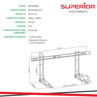 STAFFA DI MONTAGGIO 77X40CM    140KG