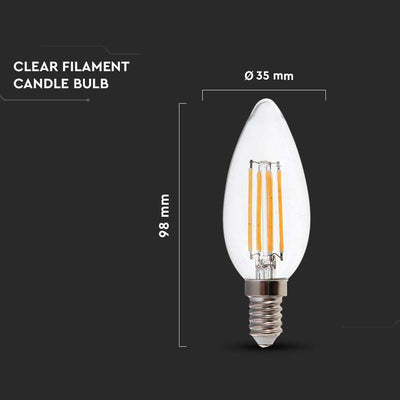 LED LAMPADINA 5.5W FILAMENTO E14 DIMMERABILE CLEAR COVER CANDELA 3000K