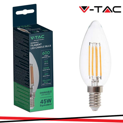LED LAMPADINA 5.5W FILAMENTO E14 DIMMERABILE CLEAR COVER CANDELA 4000K