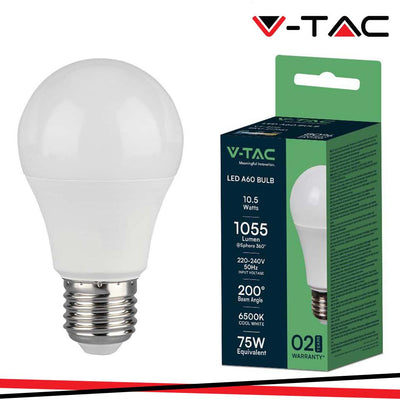 LED LAMPADINA - 10.5W E27 A60 THERMOPLASTICA 6500K 10PCS/PACK