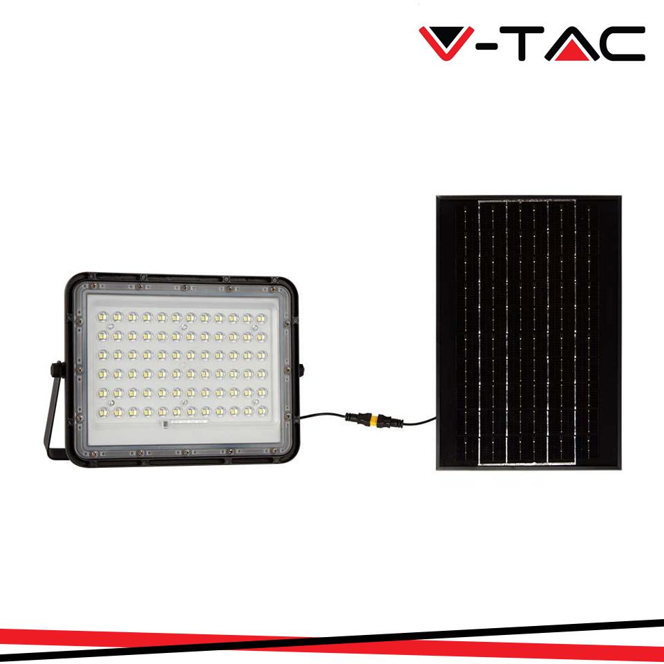 15W LED PROIETTORE SOLARE 6400K BATTERIA SOSTITUIBILE 3M CAVO CORPO NERO