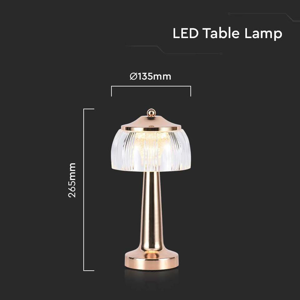 LED LAMPADA LED DA TAVOLO 1800MAH A BATTERIAD:13.5*26.5 COLORE ORO FRANCESE 3IN1