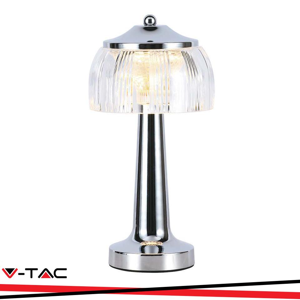 LED LAMPADA LED DA TAVOLO 1800MAH A BATTERIAD:13.5*26.5 COLORE CROMO 3IN1