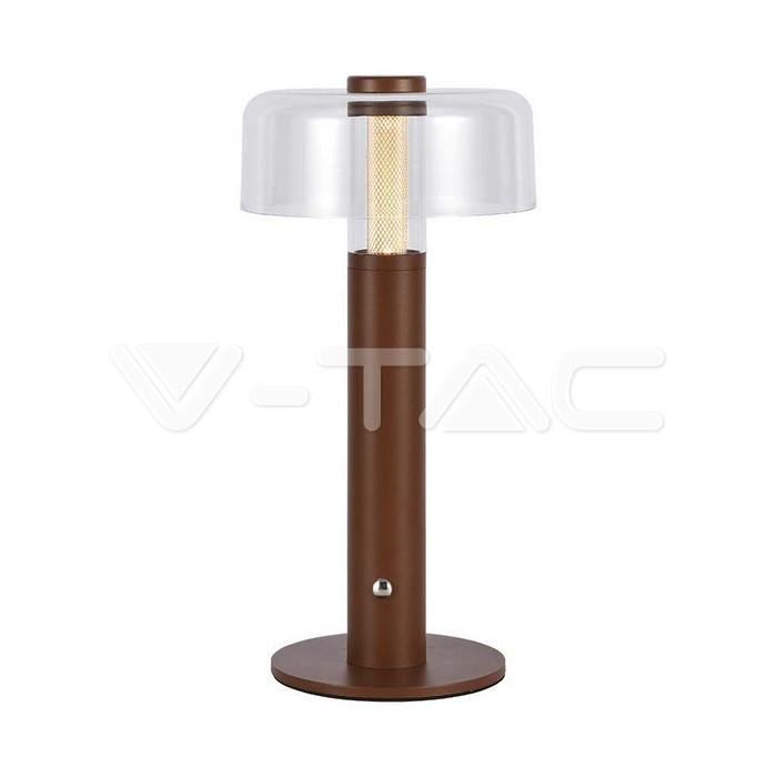 LED LAMPADA DA TAVOLO RICARICABILE 1800MAH  150 X 300 3 IN 1 CORPO MARRONE