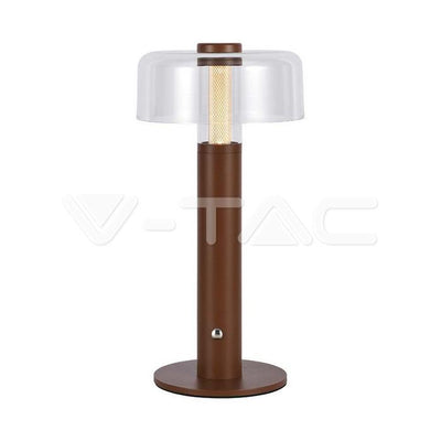 LED LAMPADA DA TAVOLO RICARICABILE 1800MAH  150 X 300 3 IN 1 CORPO MARRONE
