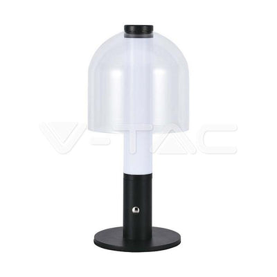 LED LAMPADA DA TAVOLO RICARICABILE 1800MAH  140 X 300 3 IN 1 NERA, VETRO TRASPARENTE