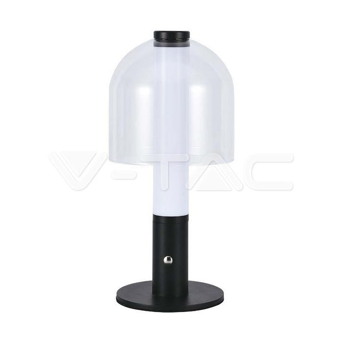 LED LAMPADA DA TAVOLO RICARICABILE 1800MAH  140 X 300 3 IN 1 NERA, VETRO TRASPARENTE