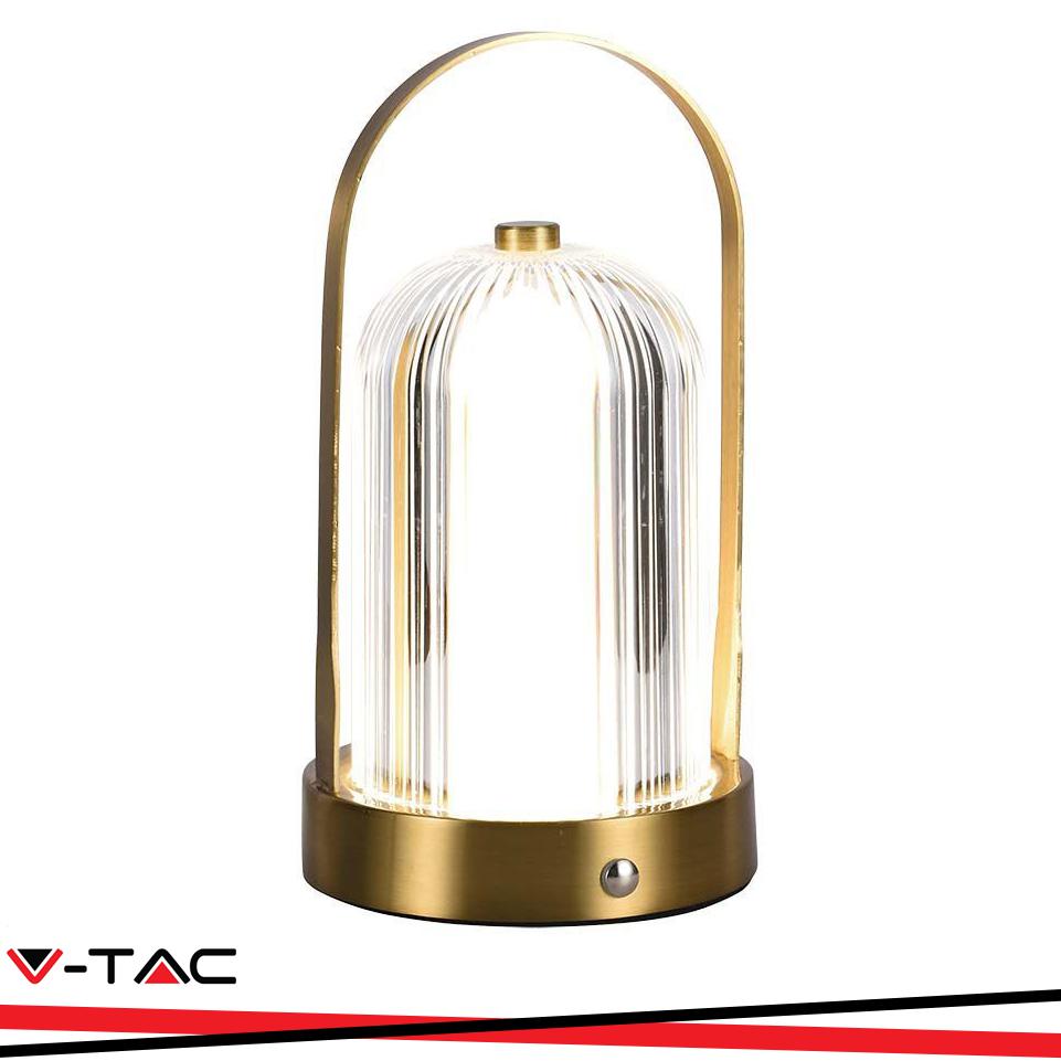 LED LAMPADA LED DA TAVOLO 1800MAH A BATTERIA D:120*190 COLORE ORO FRANCESE 3IN1