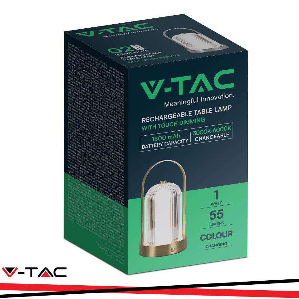 LED LAMPADA LED DA TAVOLO 1800MAH A BATTERIA D:120*190 COLORE ORO FRANCESE 3IN1