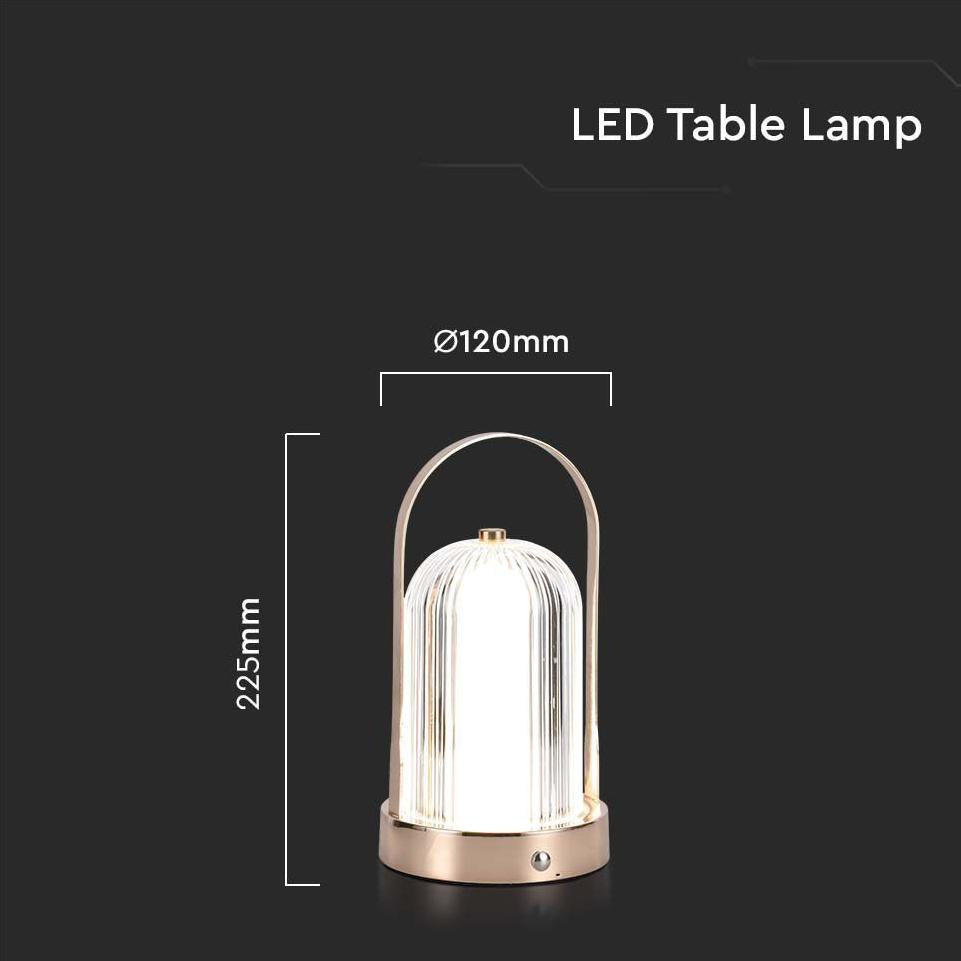 LED LAMPADA LED DA TAVOLO 1800MAH A BATTERIA D:120*190 COLORE ORO FRANCESE 3IN1