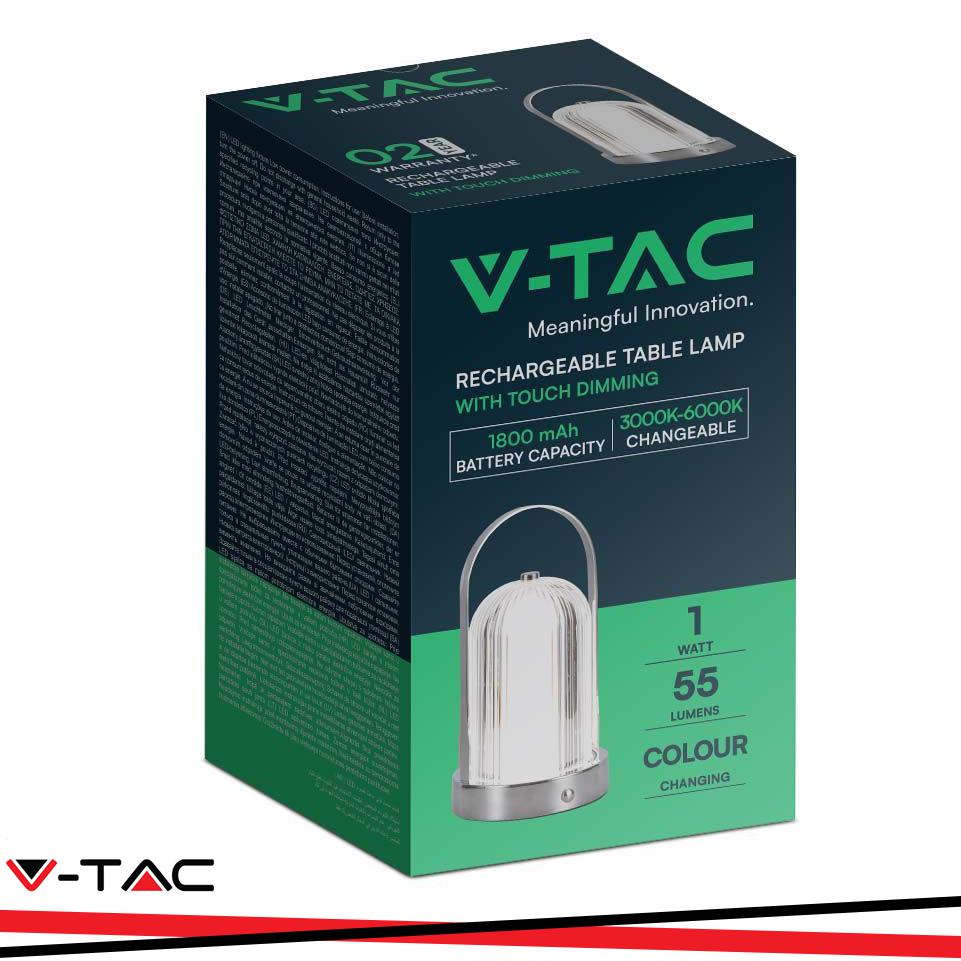 LED LAMPADA LED DA TAVOLO 1800MAH A BATTERIA D:120*190C COLORE CROMO 3IN1