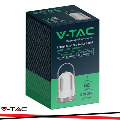 LED LAMPADA LED DA TAVOLO 1800MAH A BATTERIA D:120*190C COLORE CROMO 3IN1