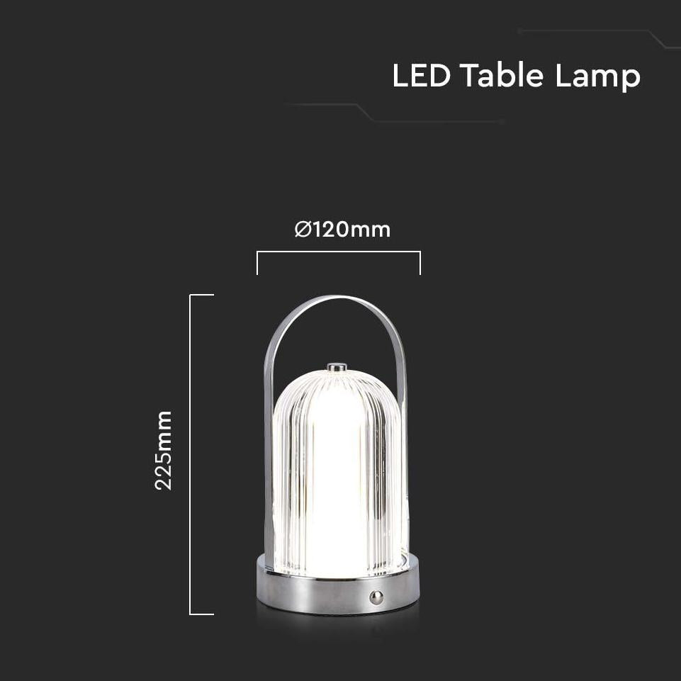 LED LAMPADA LED DA TAVOLO 1800MAH A BATTERIA D:120*190C COLORE CROMO 3IN1