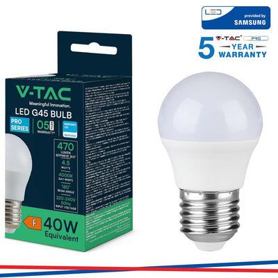 LED LAMPADINA SAMSUNG CHIP 5.5W E27 G45 PLASTICA4000K