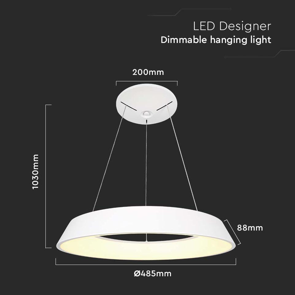 48W LED LAMPADARIO DI DESIGN A SOSPENSINE TRIAC DIMMERABILE   BIANCO 4000K
