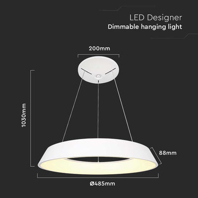 48W LED LAMPADARIO DI DESIGN A SOSPENSINE TRIAC DIMMERABILE   BIANCO 4000K