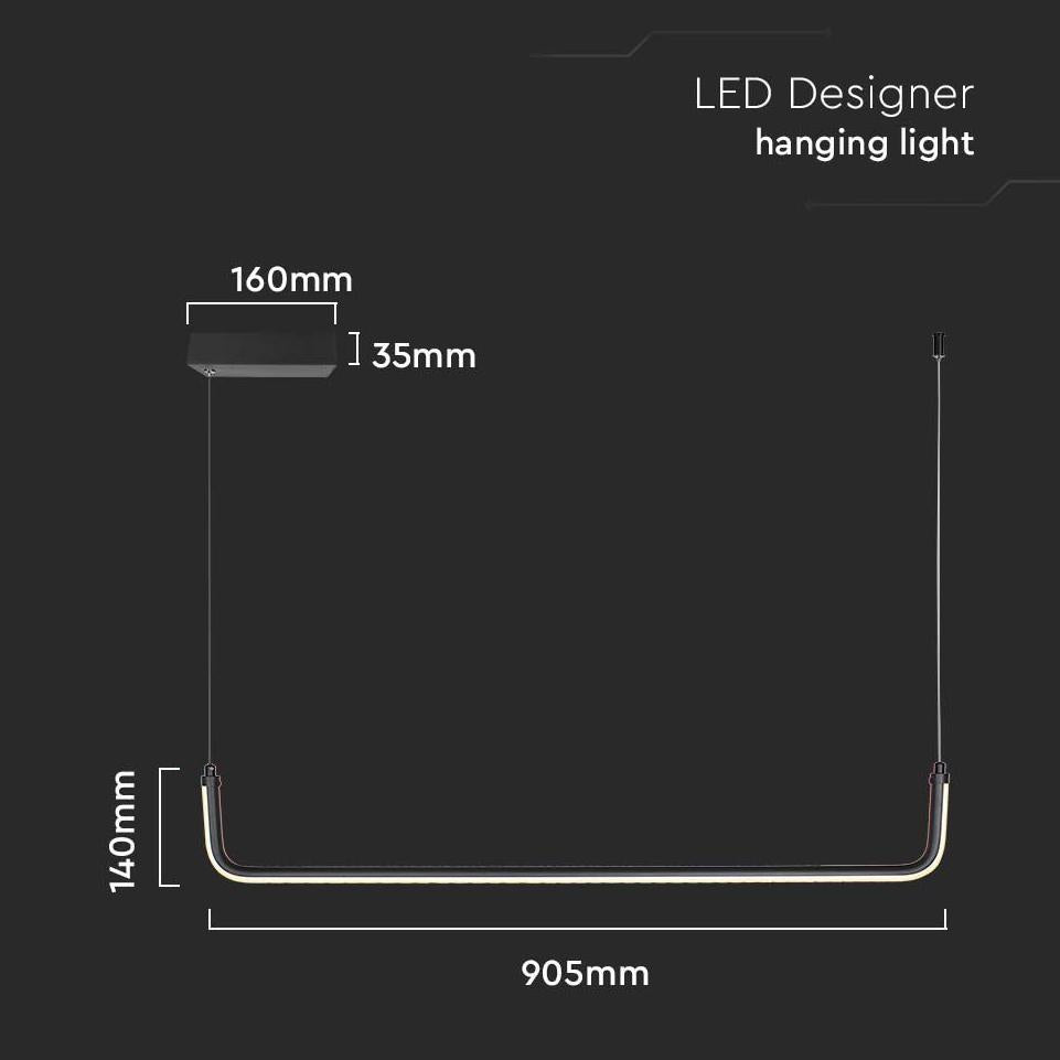 12W LED LAMPADARIO DI DESIGN A SOSPENSINE NERO 4000K