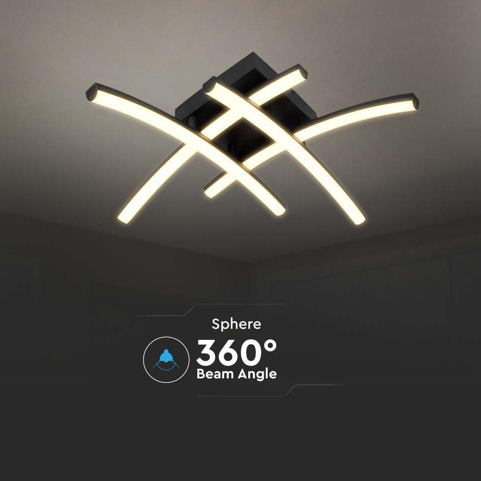 24W LED LAMPADARIO LED DAL DESIGN MODERNO NERO 3000K