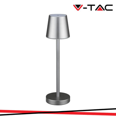 3W LED LAMPADA DA TAVOLO RICARICABILE TOUCH DIMMERABILE CORPO GRIGIO 3000K