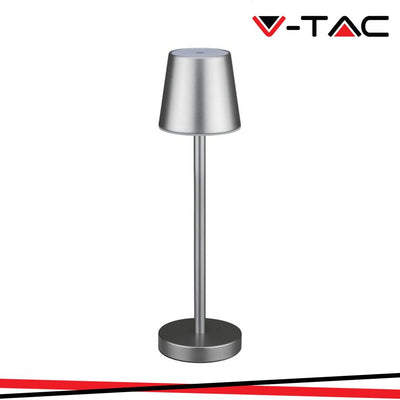 3W LED LAMPADA DA TAVOLO RICARICABILE TOUCH DIMMERABILE CORPO GRIGIO 4000K
