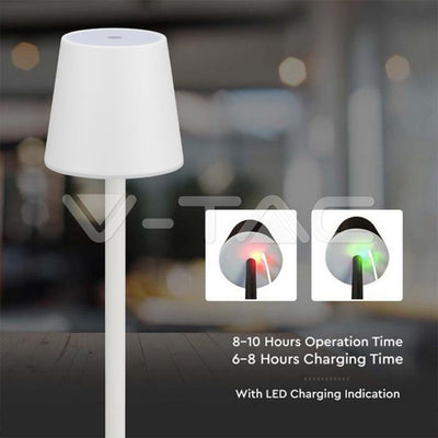 3W LED LAMPADA DA TAVOLO RICARICABILE TOUCH DIMMERABILE CORPO BIANCO 3000K