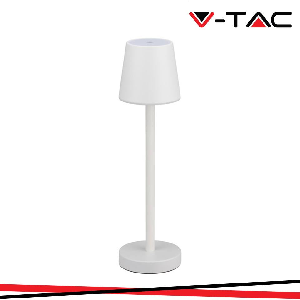 3W LED LAMPADA DA TAVOLO RICARICABILE TOUCH DIMMERABILE CORPO BIANCO 4000K