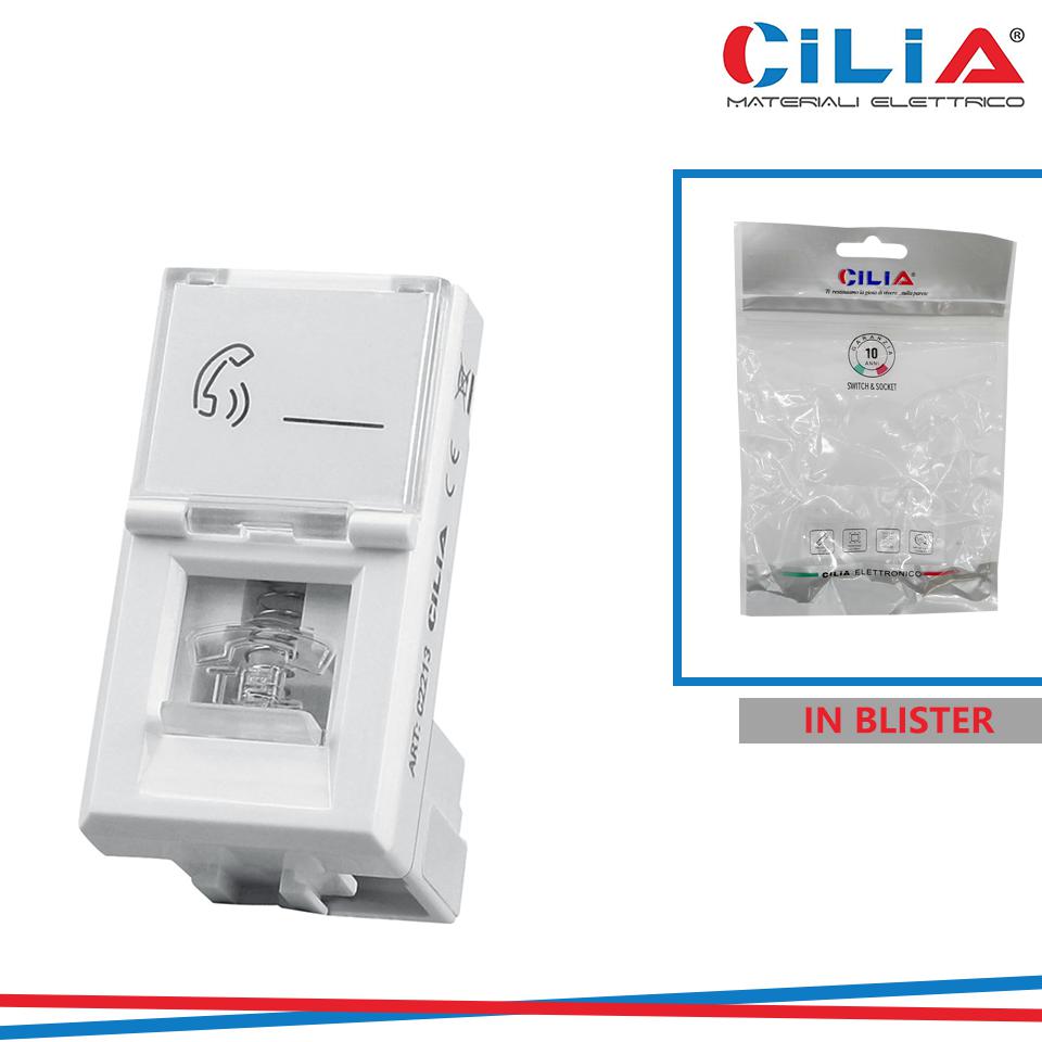 CONNETTORE TELEFONICO RJ11 MTX BIANCO CILIA