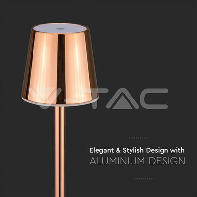 3W LED LAMPADA DA TAVOLO RICARICABILE TOUCH DIMMERABILE CORPO D ORO 4000K